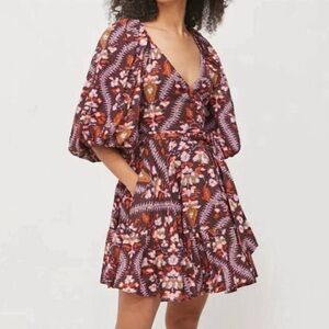RHODE Darya Dress in Plumeria Chocolate Size XS NWT